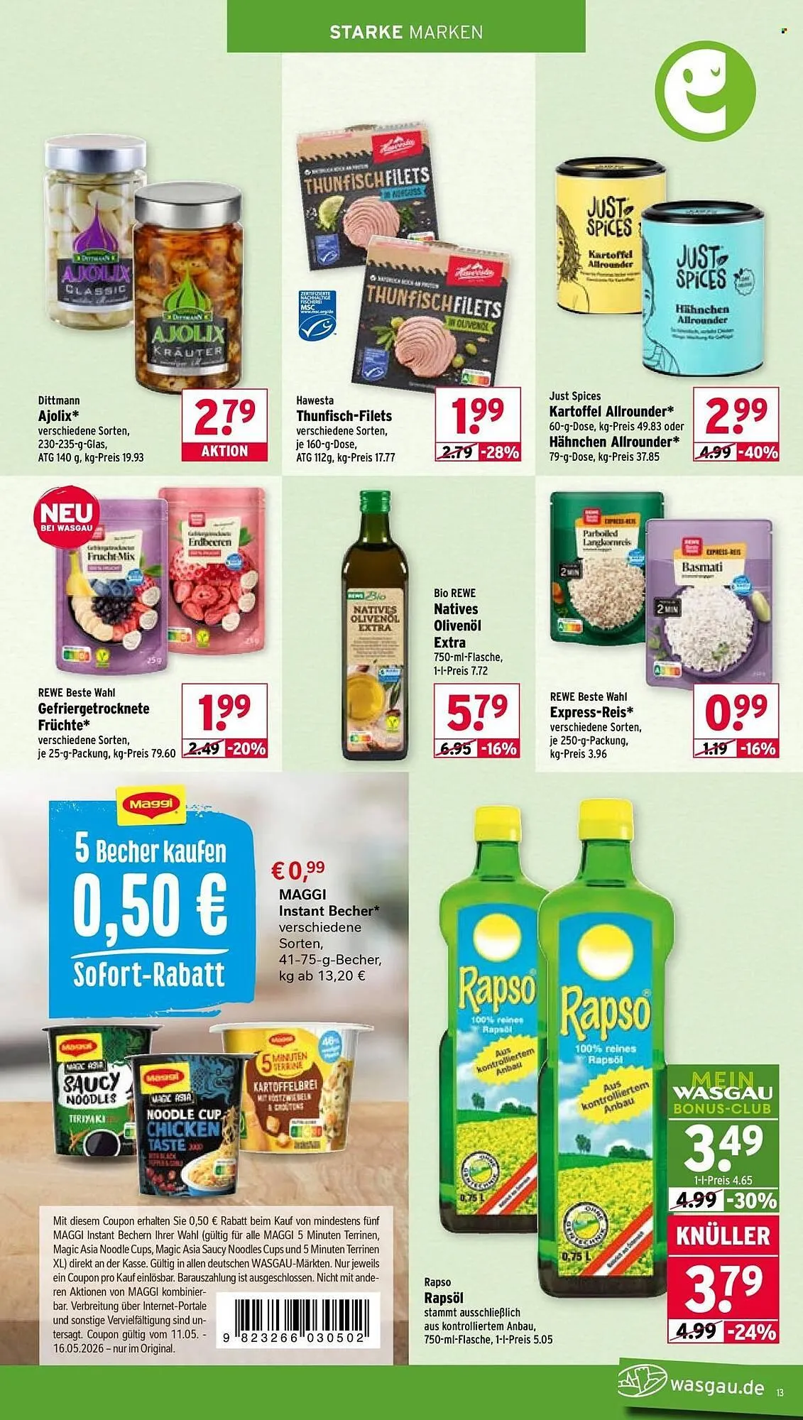 Wasgau Prospekt von 11. Mai bis 16. Mai 2026 - Prospekt seite 13