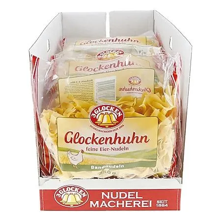 3 Glocken Glockenhuhn Bandnudeln 250 g, 12er Pack