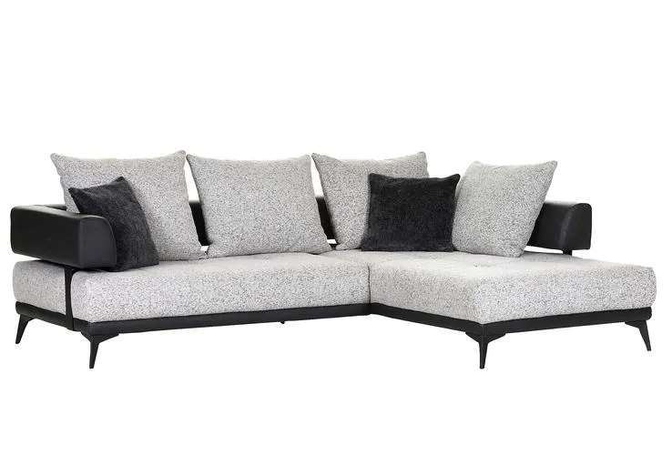 Ecksofa CONTES schwarz/ grau