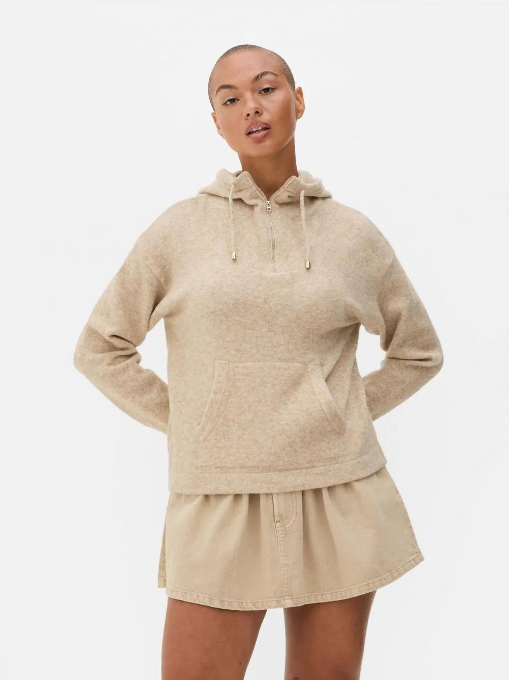 Hoodie mit halbem Reißverschluss