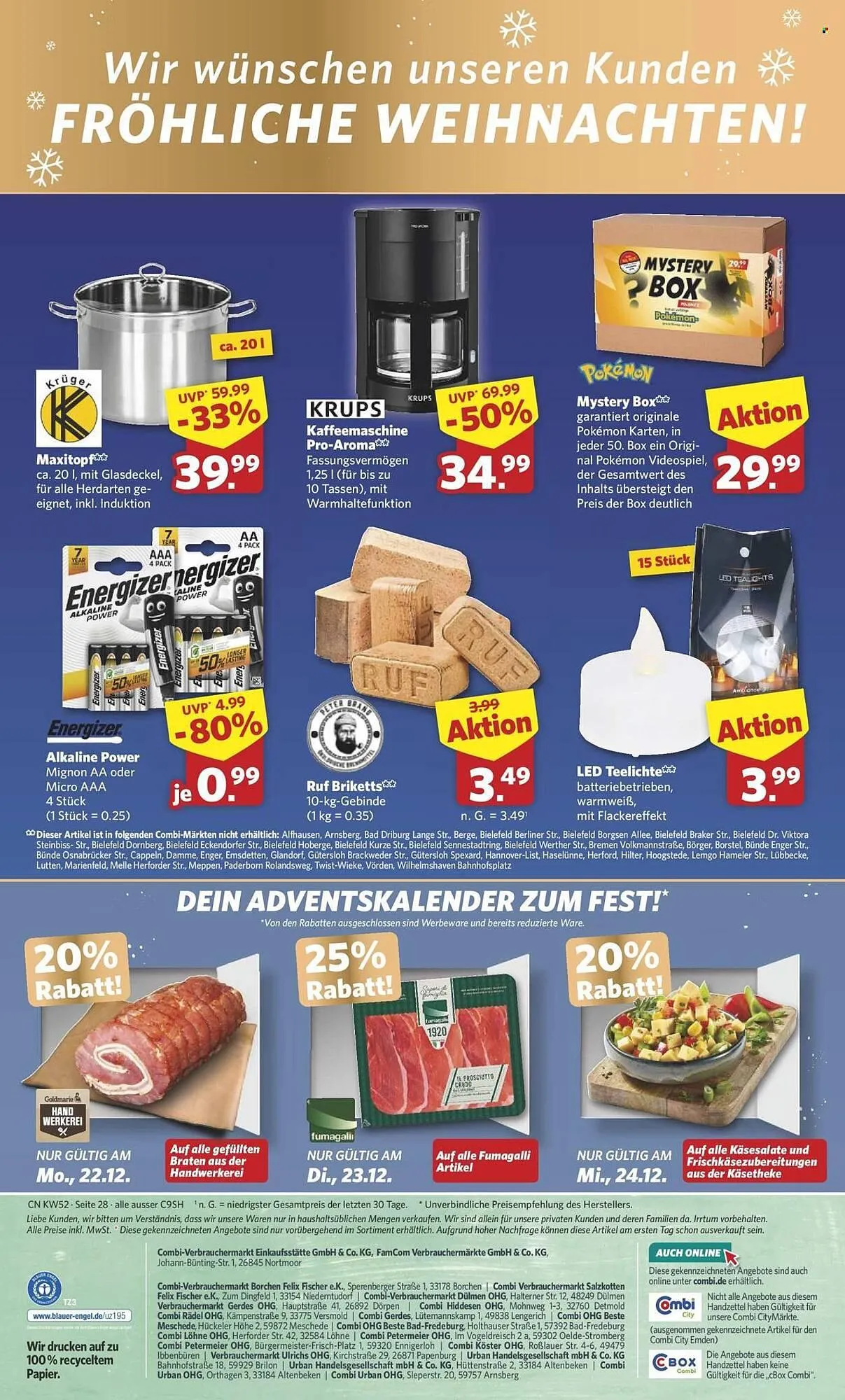 Combi Prospekt von 22. Dezember bis 27. Dezember 2025 - Prospekt seite 28