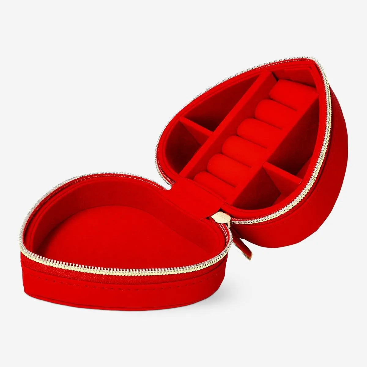 Faux leather heart jewellery box
