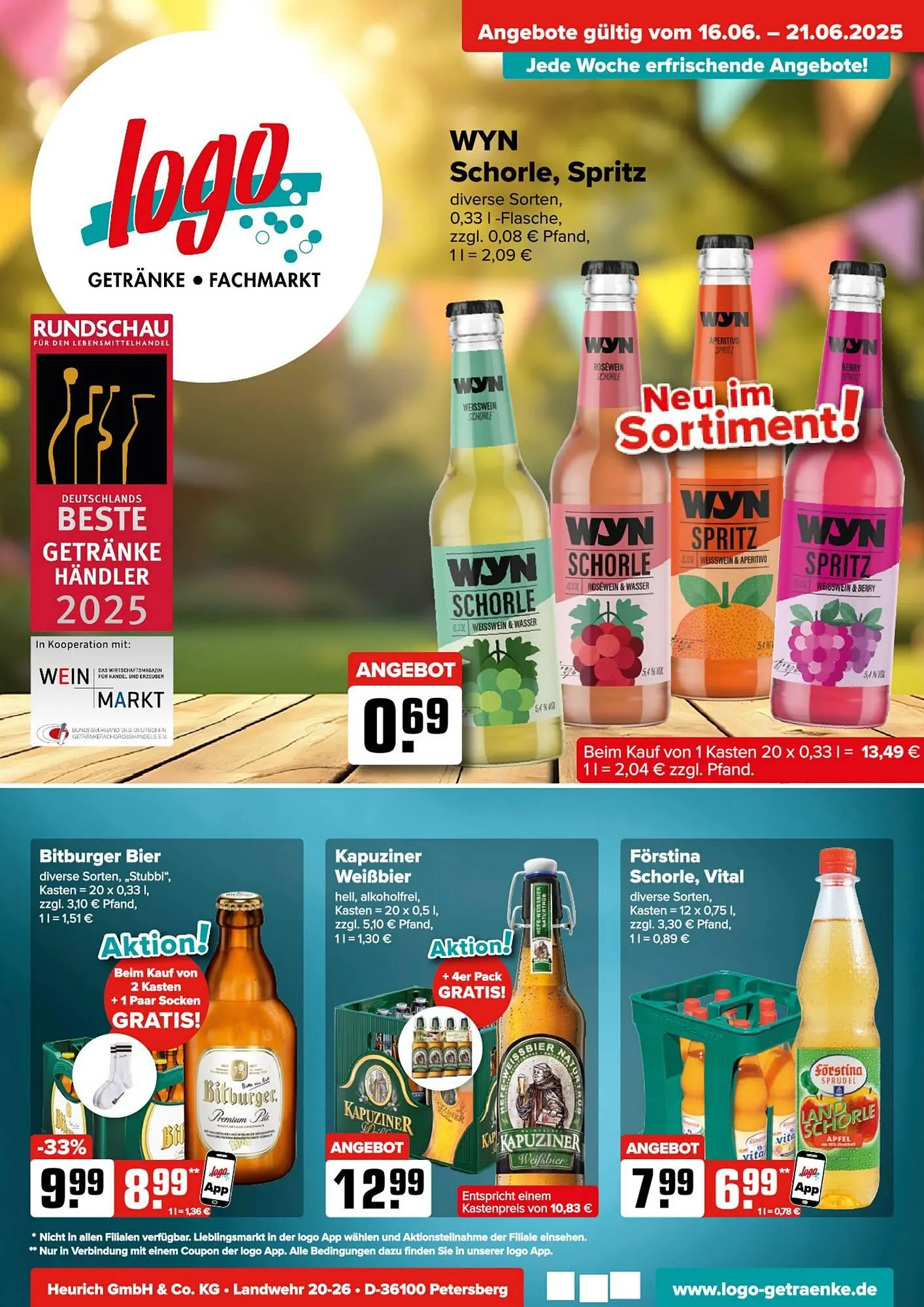Logo Getränkemarkt Prospekt von 16. Juni bis 21. Juni 2025 - Prospekt seite 1