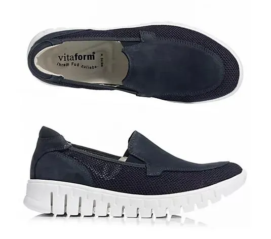 VITAFORM Damen- Slipper Textil/ Leder Mesh Leichtsohle