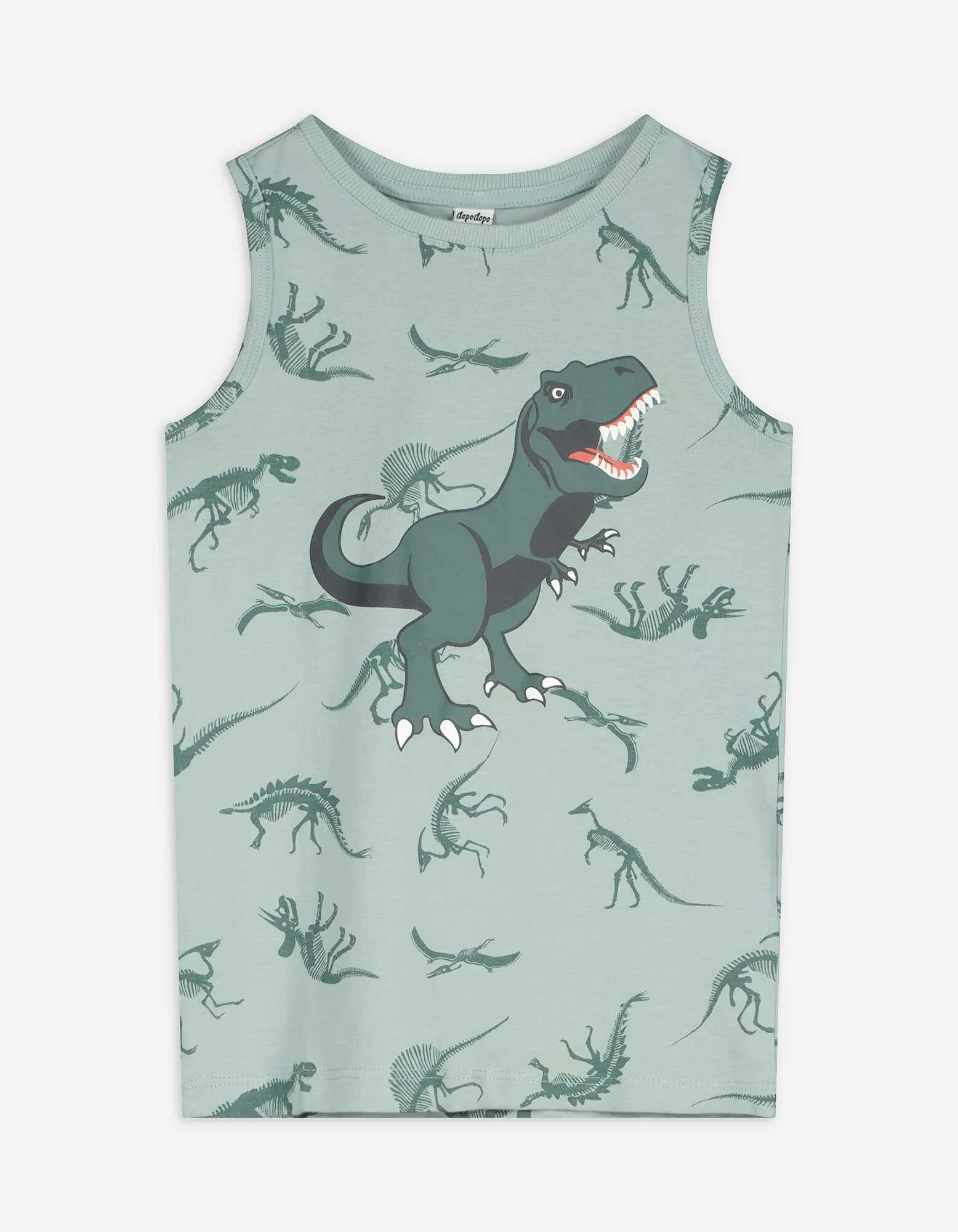 Tanktop - Allover-Print - türkis