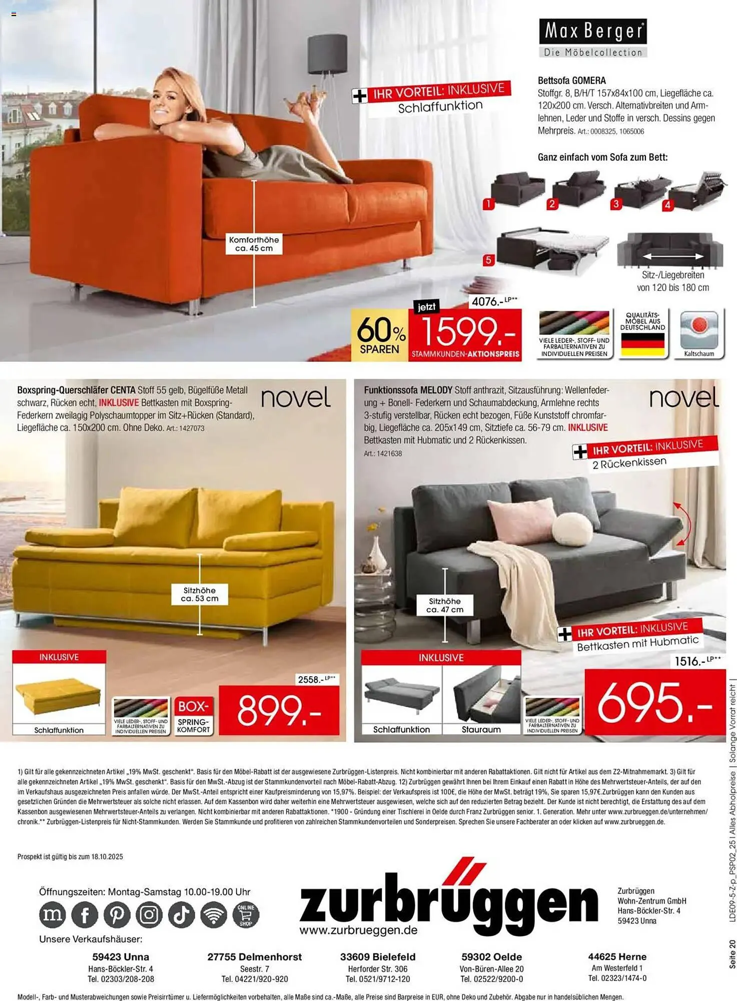 Zurbrüggen Prospekt von 20. September bis 18. Oktober 2025 - Prospekt seite 20
