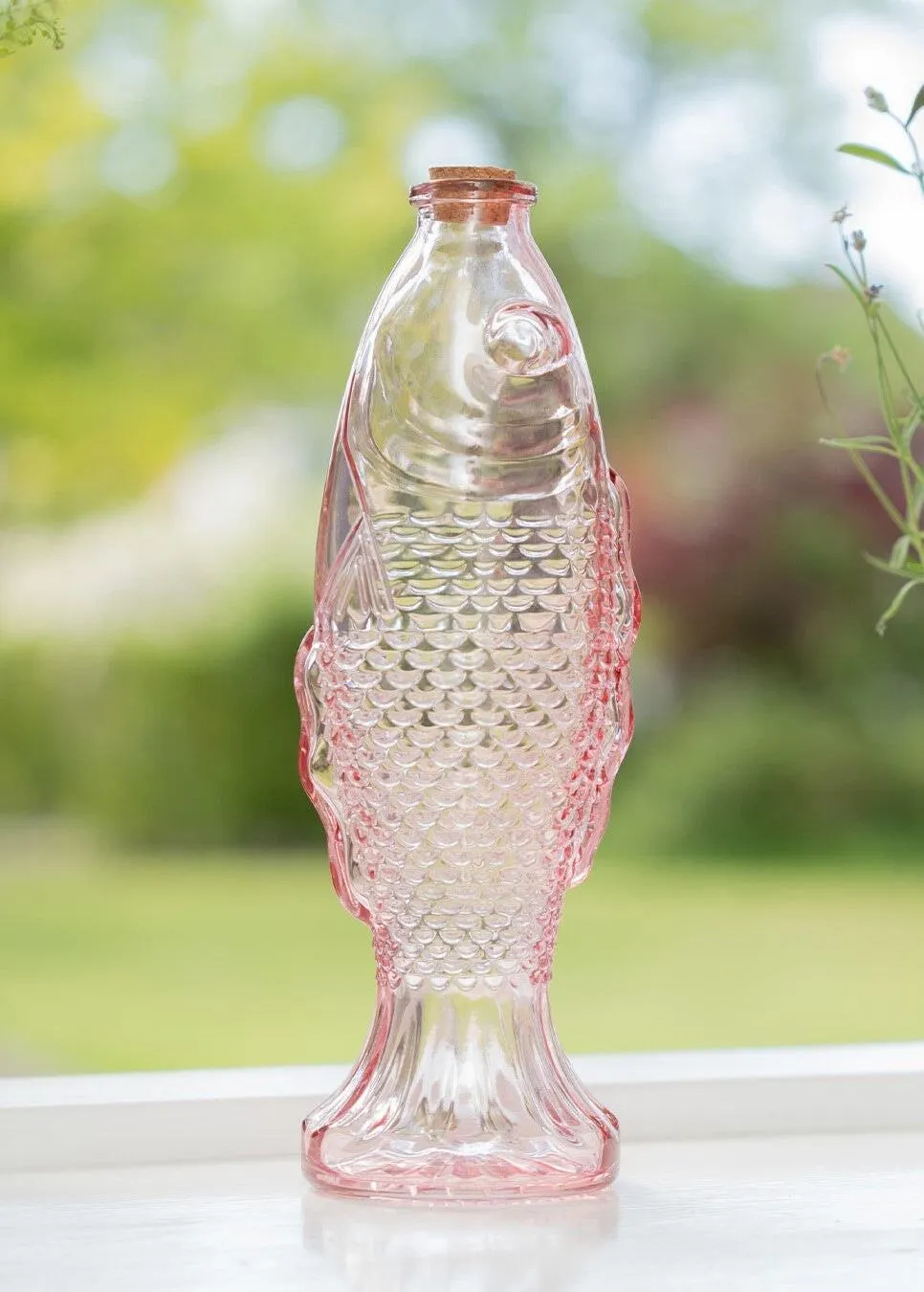 Pink fish glass bottle - 530 ml