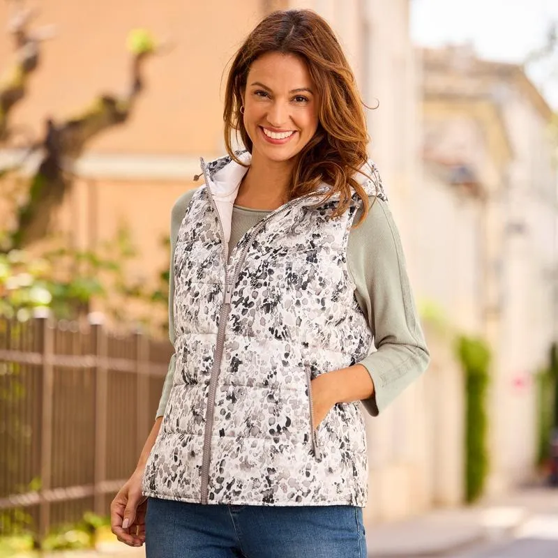 Damen-Steppweste mit Kapuze