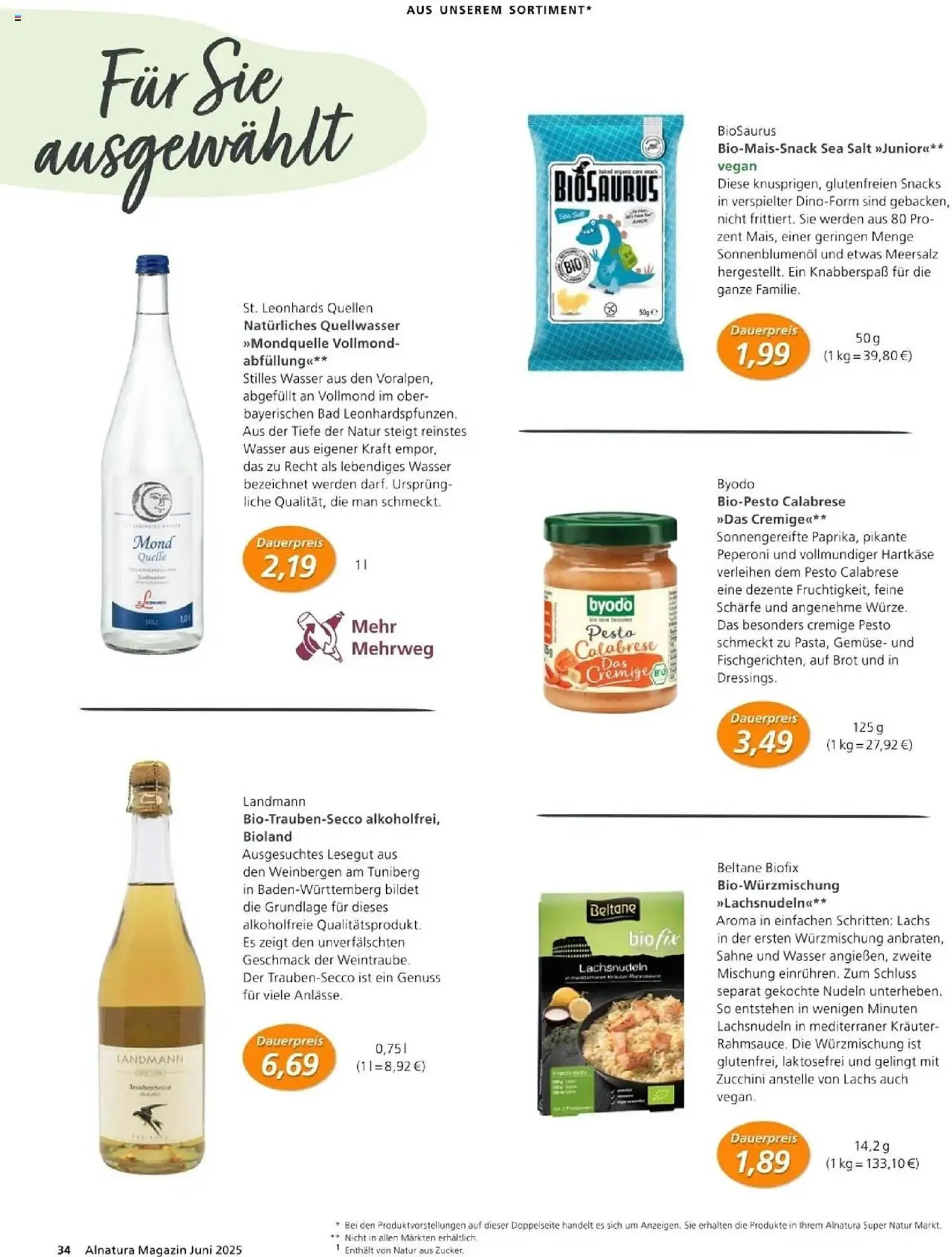 Alnatura Prospekt von 1. Juni bis 30. Juni 2025 - Prospekt seite 34