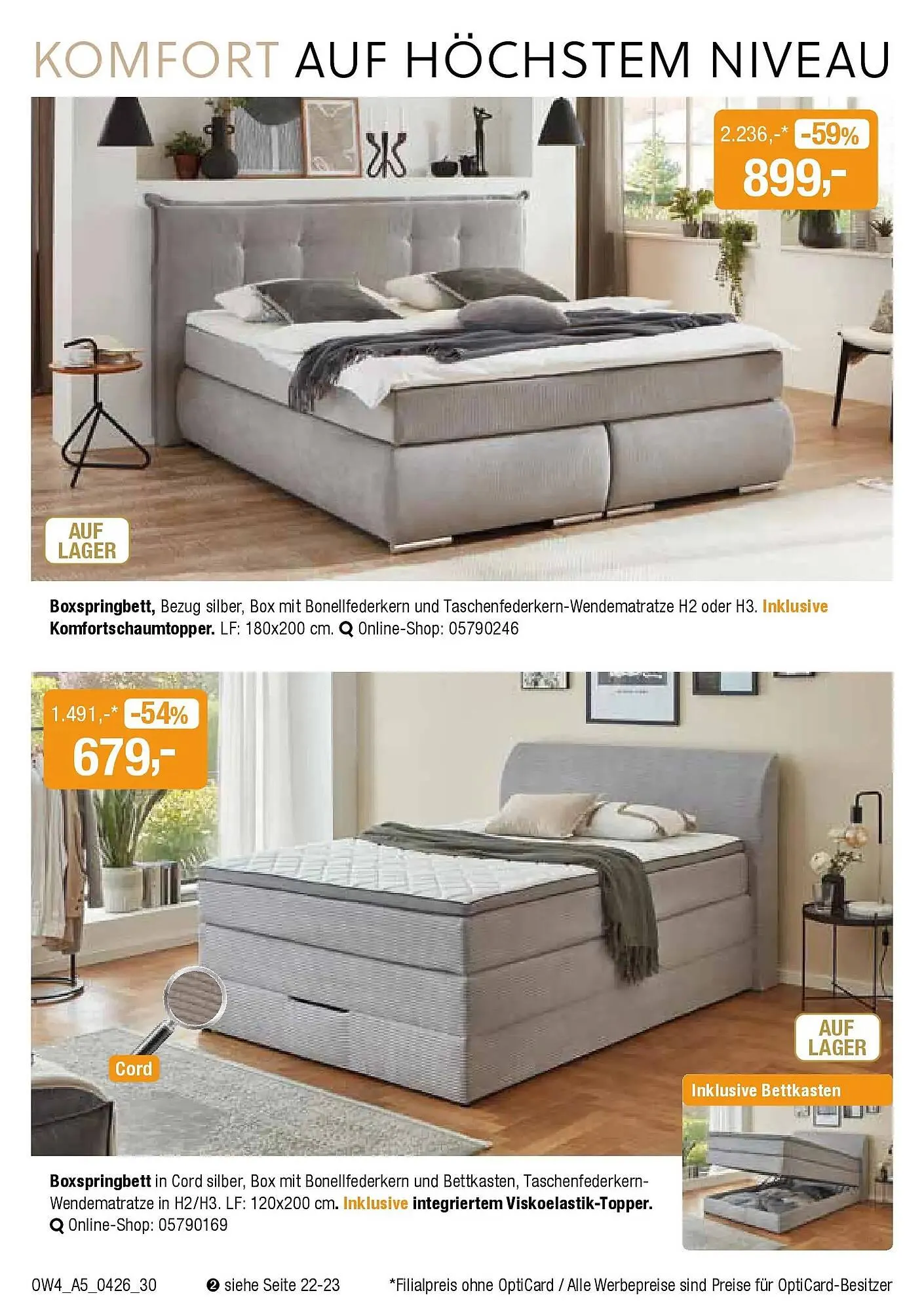 Opti Wohnwelt Prospekt von 1. April bis 18. April 2026 - Prospekt seite 30