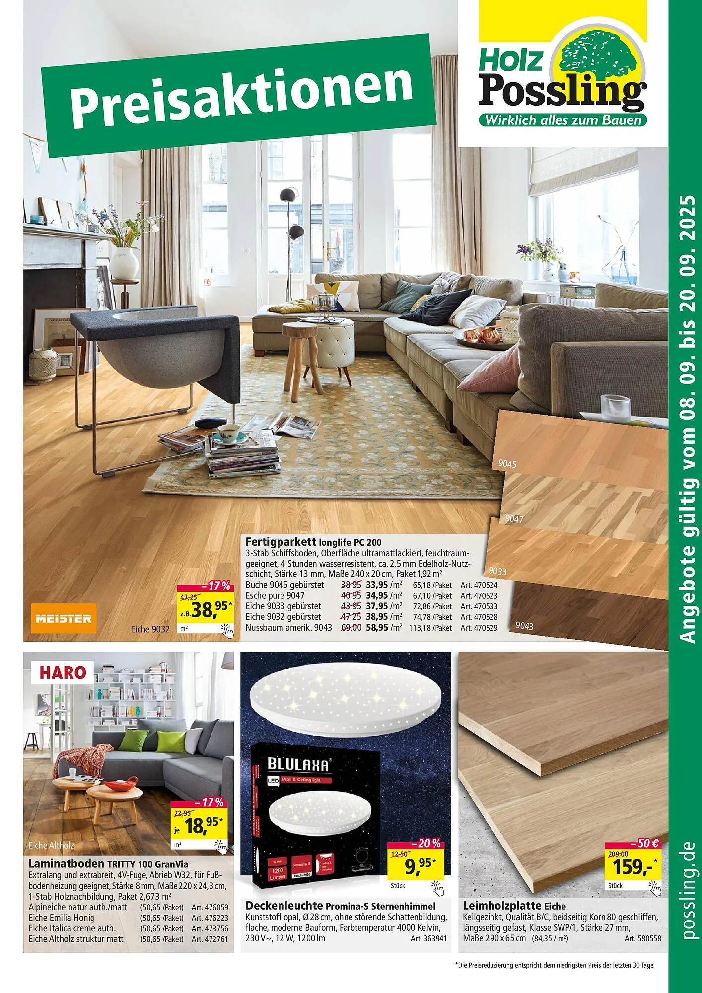 Holz Possling Prospekt von 7. September bis 20. September 2025 - Prospekt seite 1