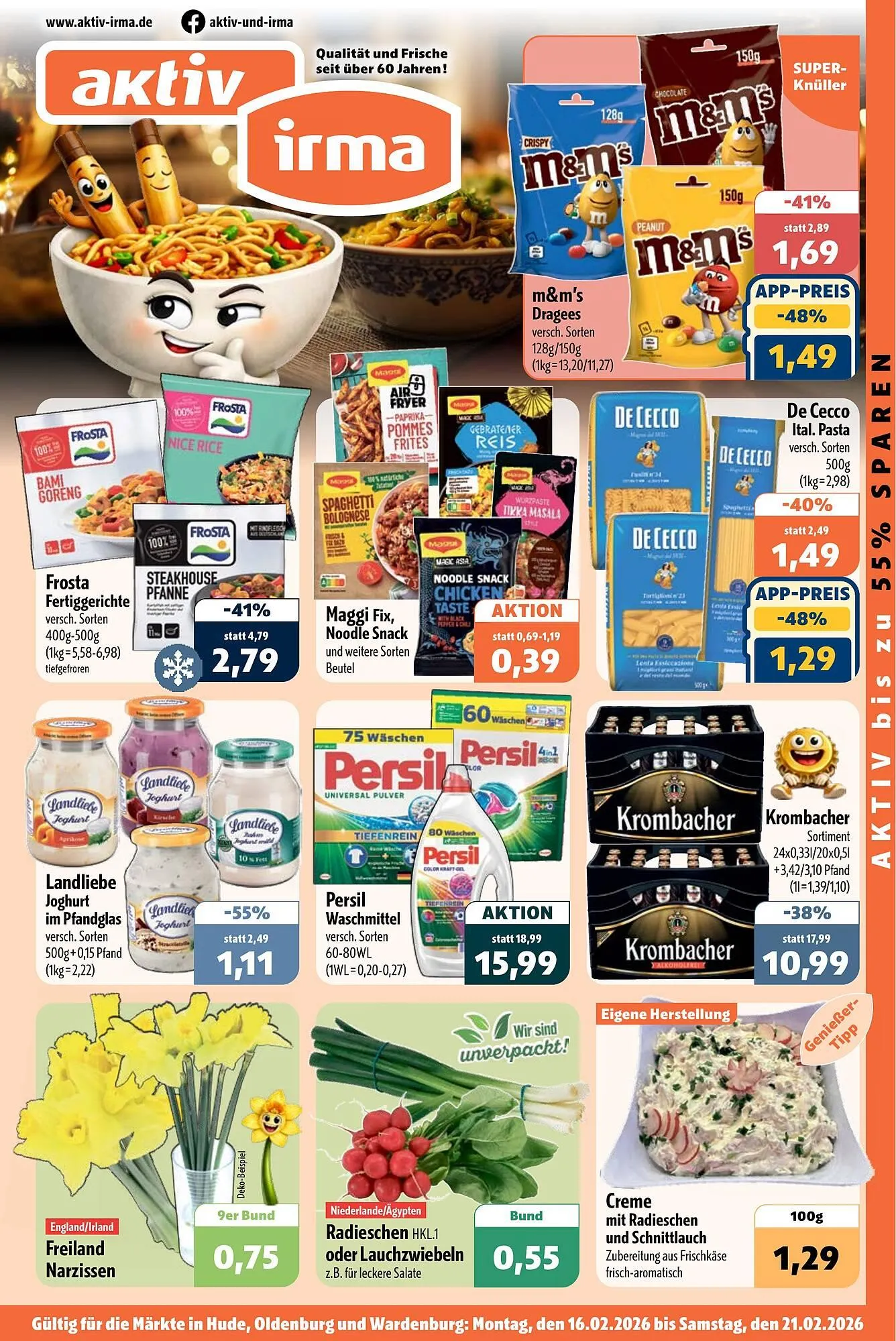 Aktiv Irma Prospekt von 16. Februar bis 21. Februar 2026 - Prospekt seite 1