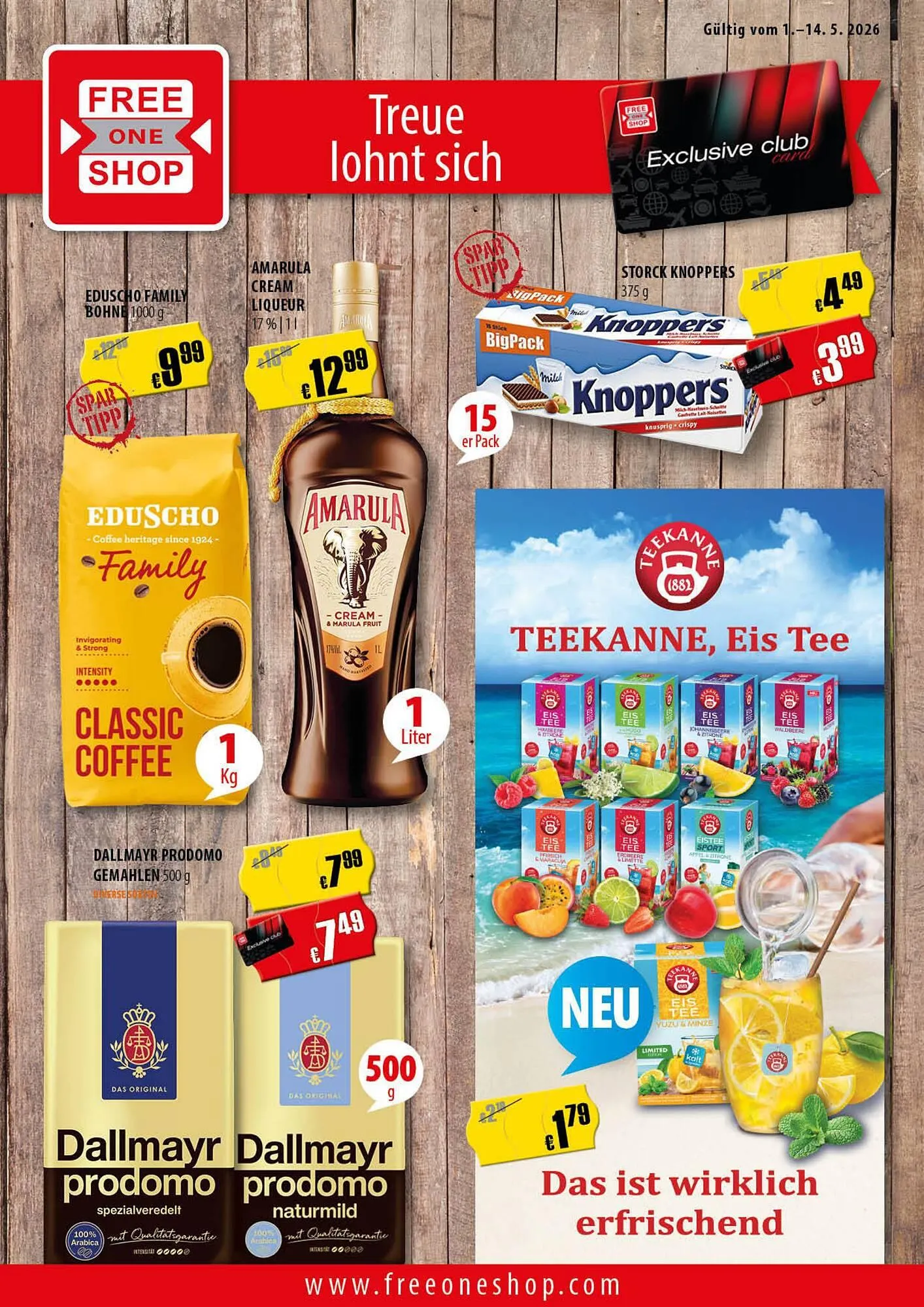 FreeOneShop Prospekt von 1. Mai bis 14. Mai 2026 - Prospekt seite 1