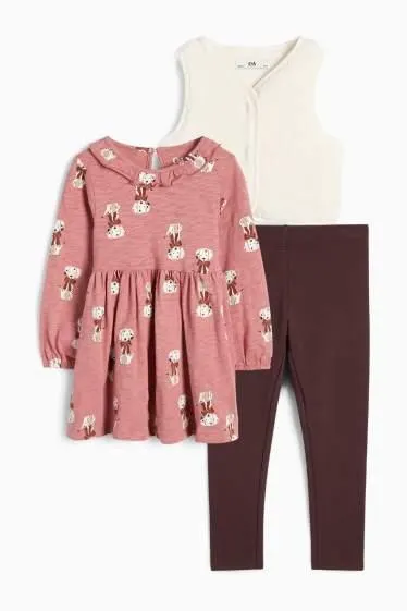 Dog - set - dress, waistcoat and leggings - 3 piece