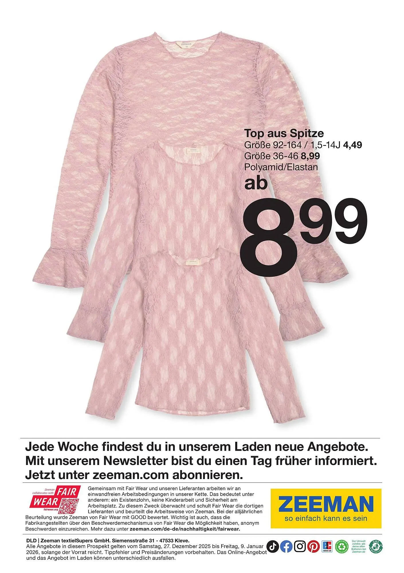 Zeeman Prospekt von 27. Dezember bis 9. Januar 2026 - Prospekt seite 29