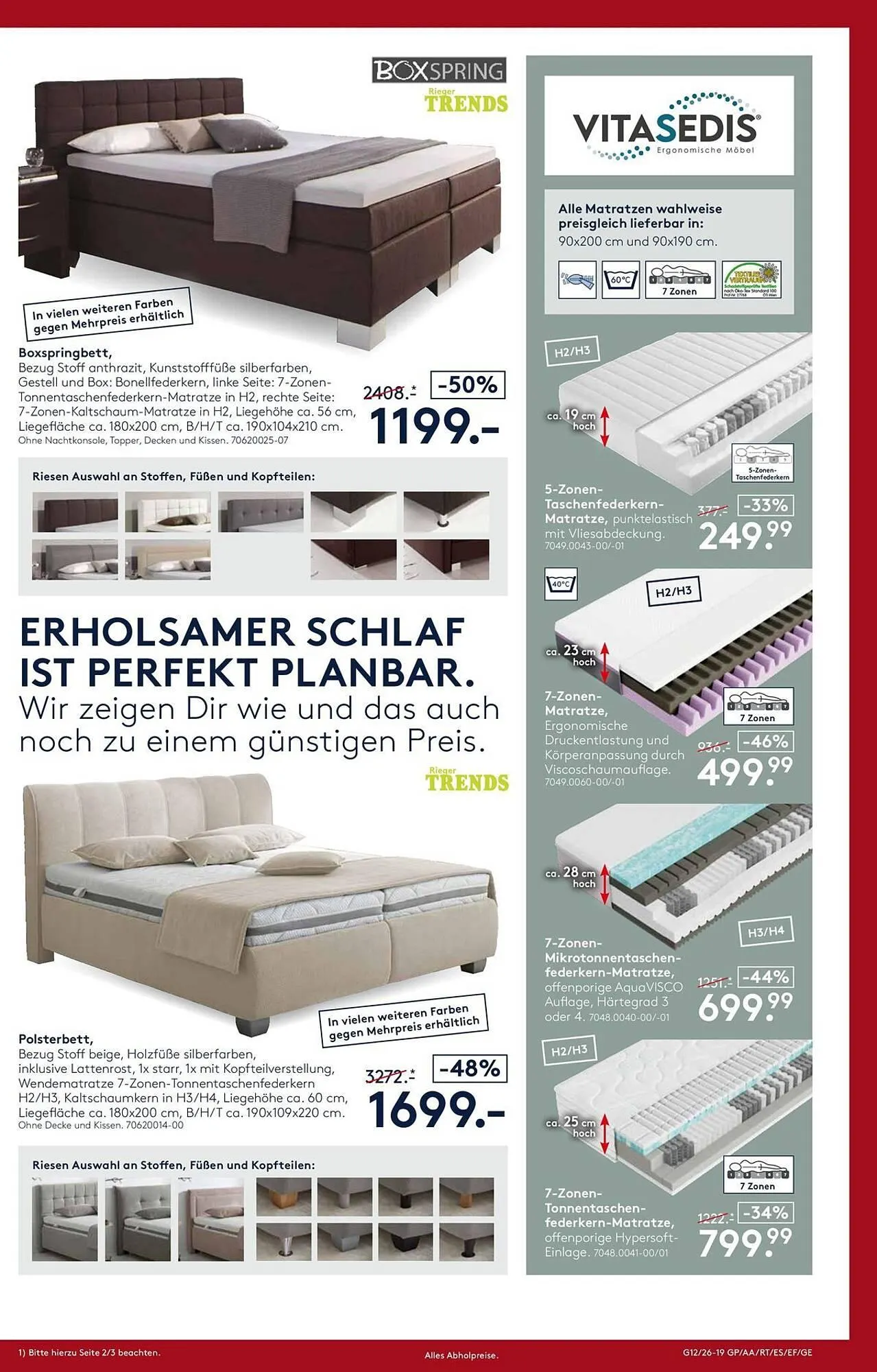 Möbel Rieger Prospekt von 26. März bis 9. April 2026 - Prospekt seite 19