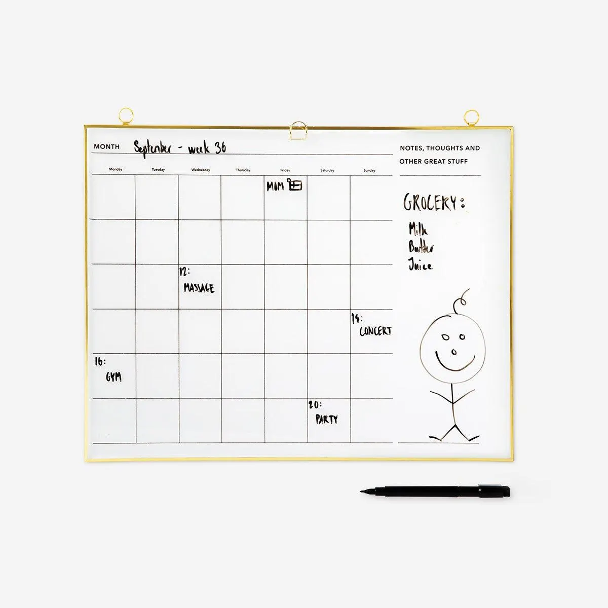 Planner board. With marker