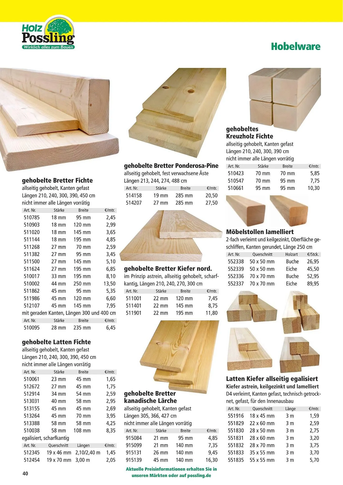 Holz Possling Prospekt von 1. April bis 31. Juli 2026 - Prospekt seite 40