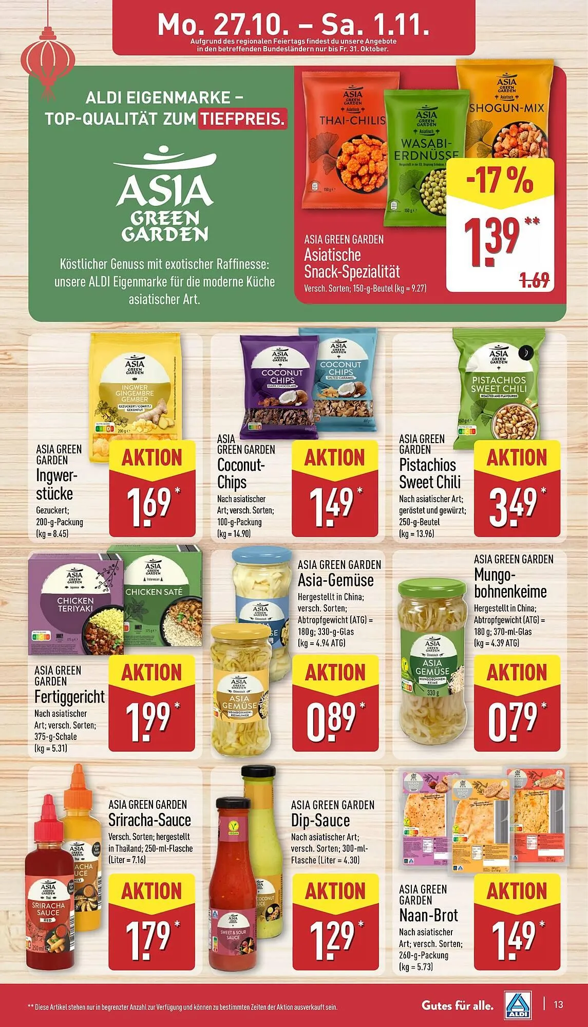 Aldi Nord Prospekt von 27. Oktober bis 2. November 2025 - Prospekt seite 13