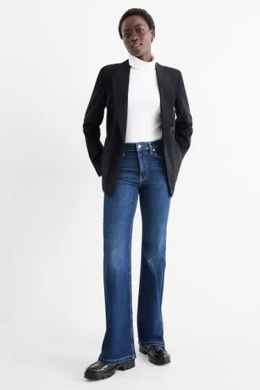 Flared jeans - mid-rise waist - LYCRA®