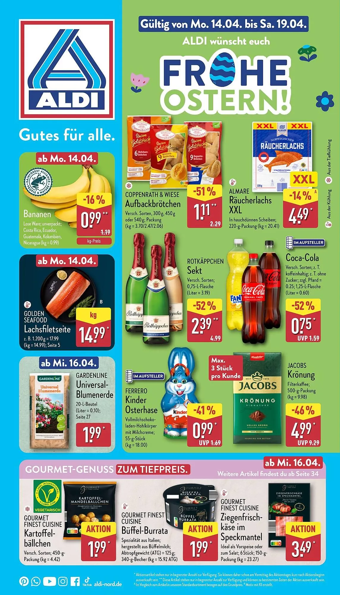 Aldi Nord Prospekt von 14. April bis 19. April 2025 - Prospekt seite 1