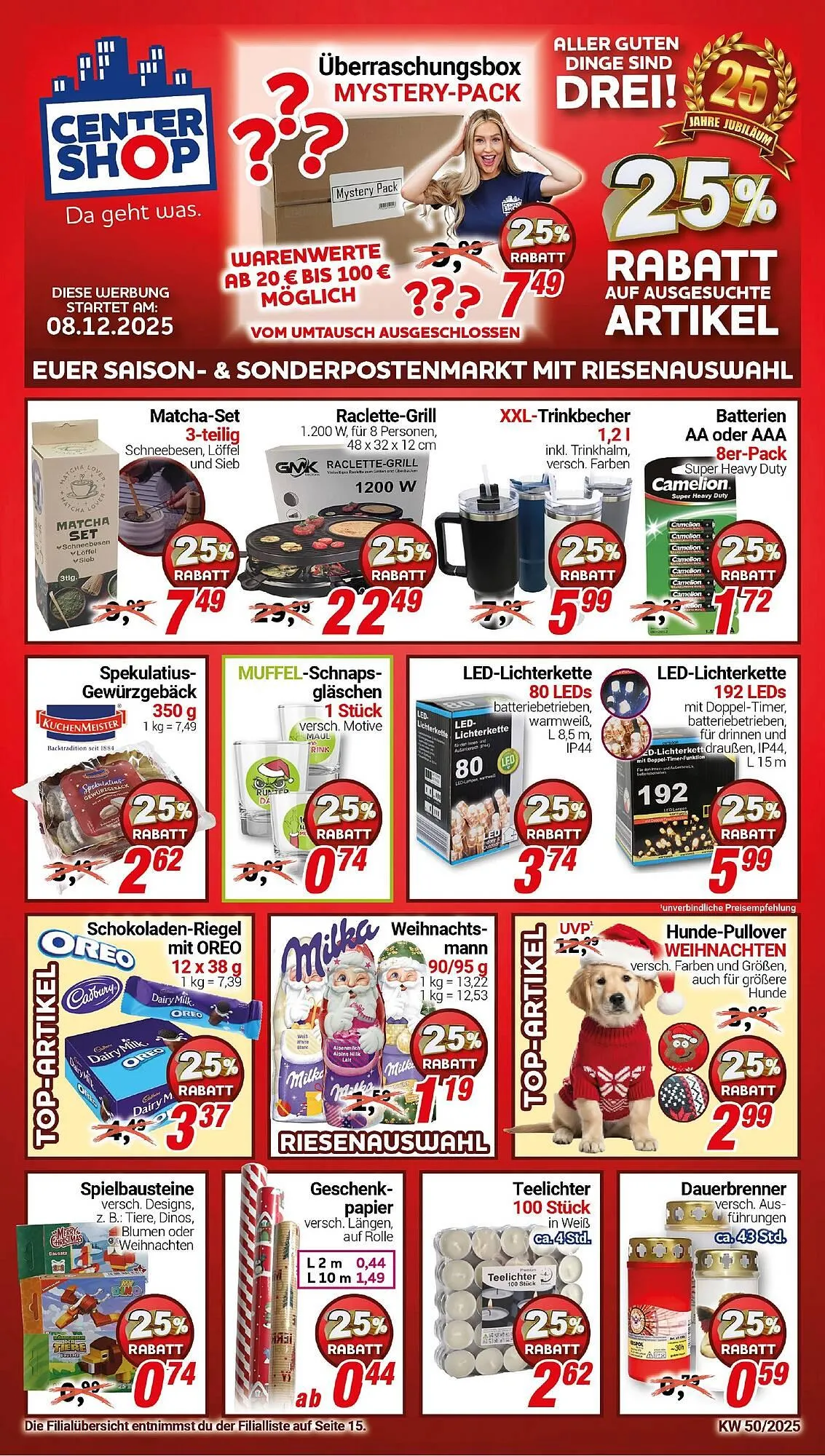 CENTERSHOP Prospekt von 8. Dezember bis 14. Dezember 2025 - Prospekt seite 1