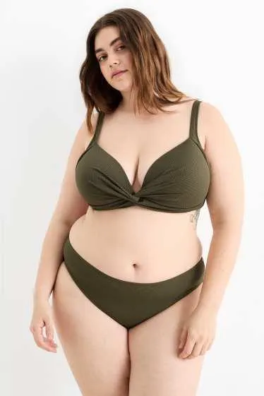 Bikini bottoms - mid-rise waist - LYCRA® XTRA LIFE™ - textured