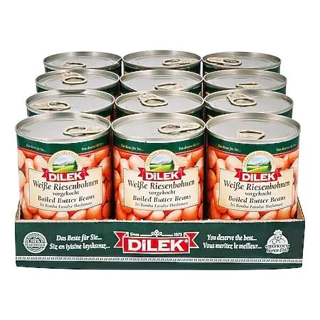 Dilek Weiße Riesenbohnen 240 g Abtropfgewicht, 12er Pack