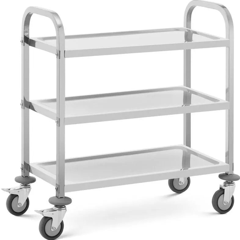Royal Catering Servierwagen - Edelstahl - 3 Borde - Ablagen: 69 x 34 cm - 300 kg -