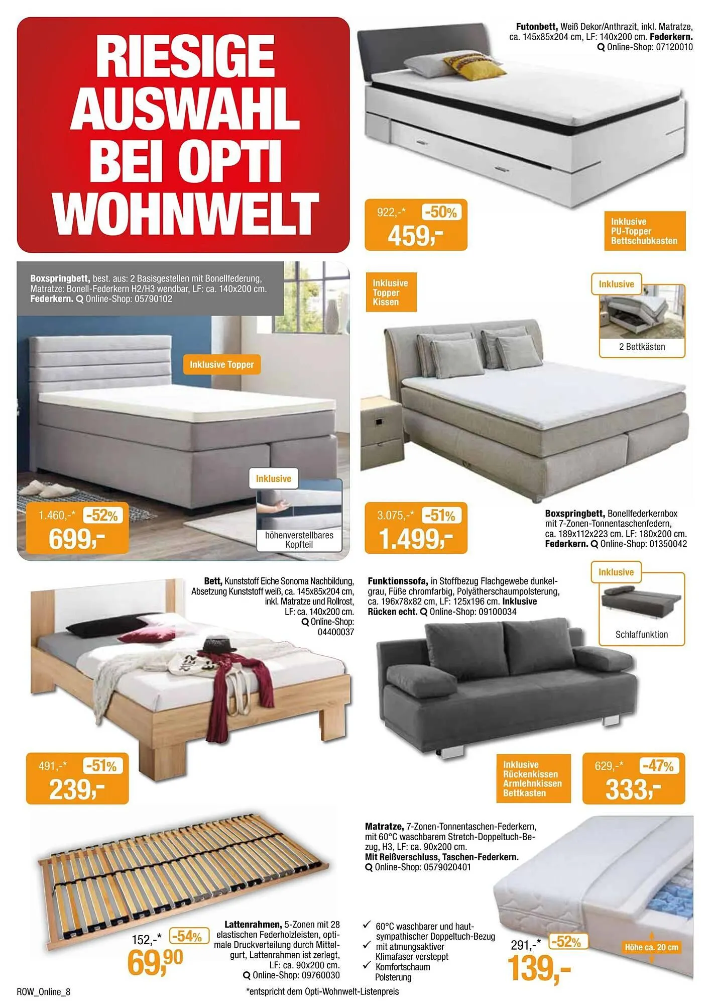 Opti Wohnwelt Prospekt von 11. Mai bis 22. Mai 2025 - Prospekt seite 8