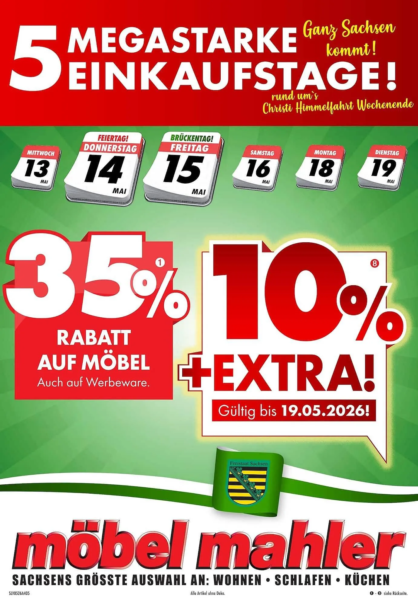 Möbel Mahler Katalog von 13. Mai bis 19. Mai 2026 - Prospekt seite 1