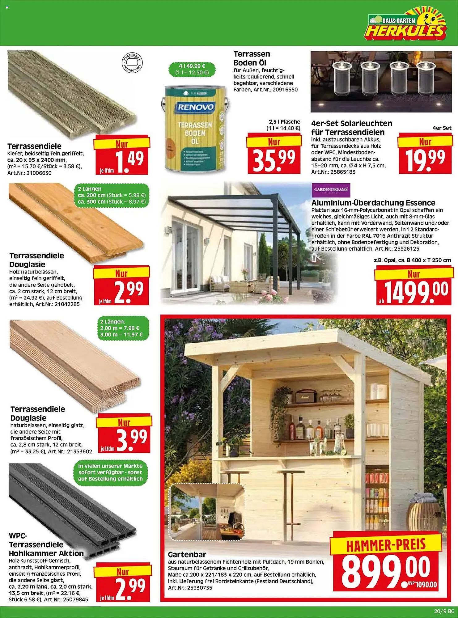 Herkules Baumarkt Prospekt von 11. Mai bis 16. Mai 2026 - Prospekt seite 9