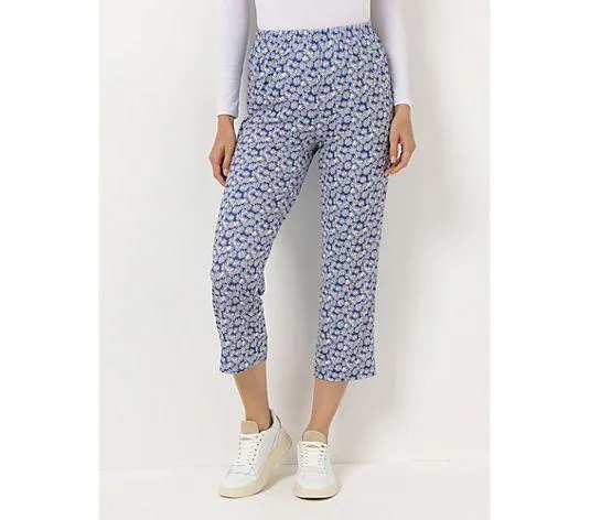 IN-PRINT Hose, 7/8 Länge Rundumdehnbund Lässige Passform Allover-Druck