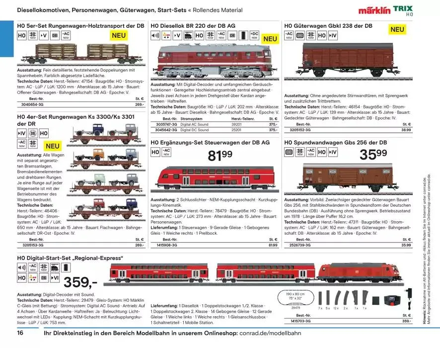 Modellbahn Katalog von 29. Oktober bis 31. Dezember 2025 - Prospekt seite 18