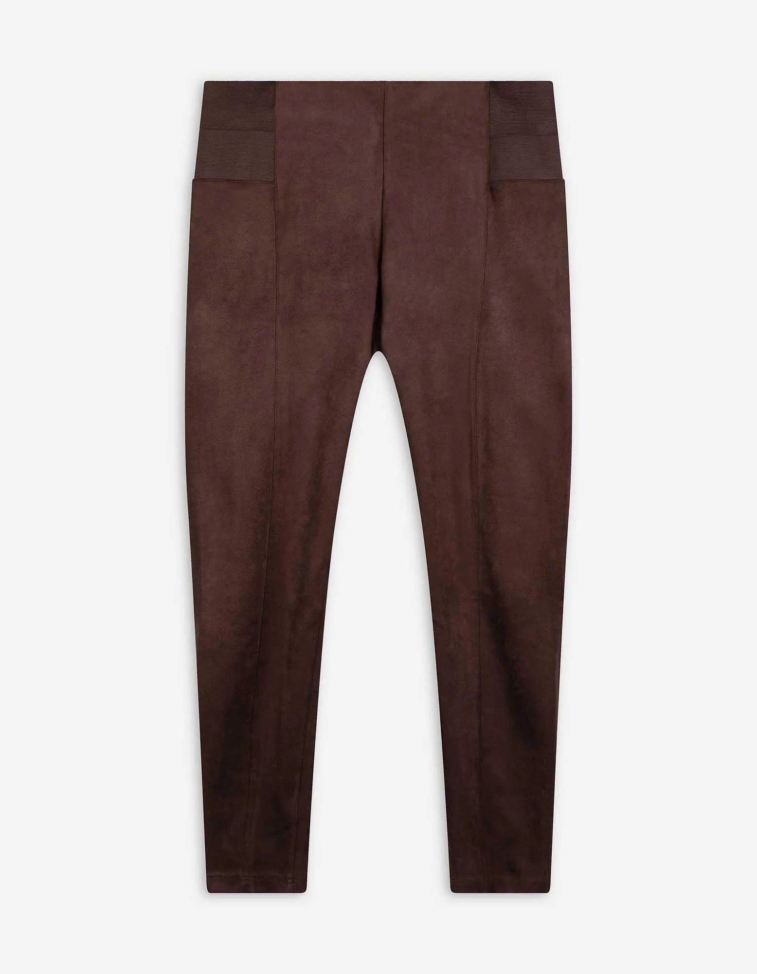 Leggings - Wildlederimitat - dunkelbraun