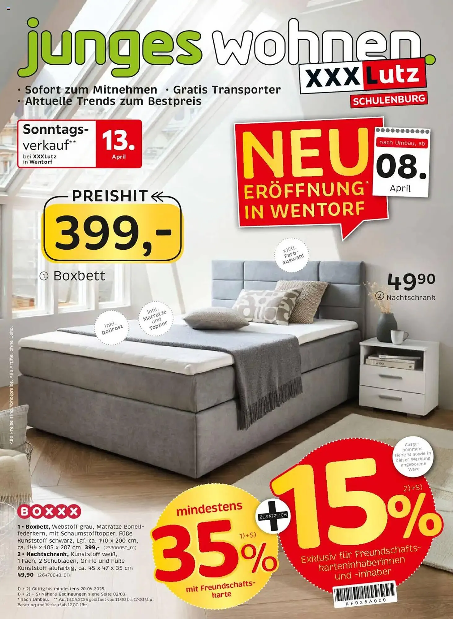 XXXLutz Prospekt von 6. April bis 20. April 2025 - Prospekt seite 1