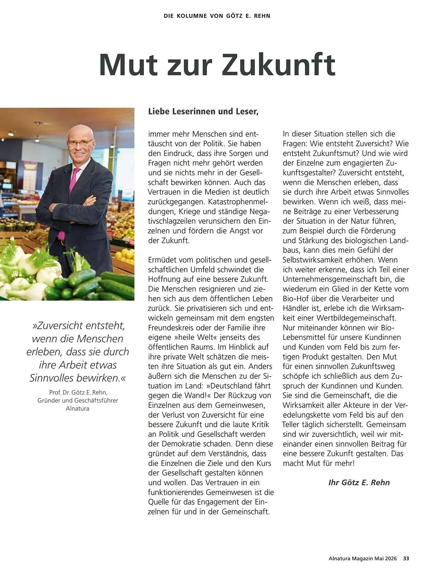 Alnatura Magazin von 1. Mai bis 1. Juni 2026 - Prospekt seite 33