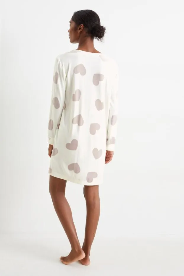 Bigshirt van velours - met patroon