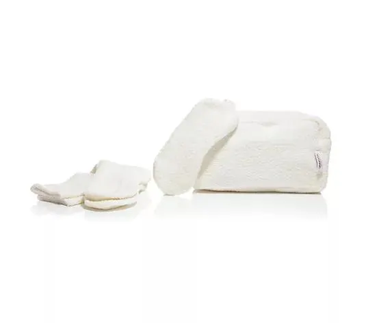 COZEE HOME Reiseschlaf-Set uni mit Struktur Teddy Bouclé waschbar, 3tlg.