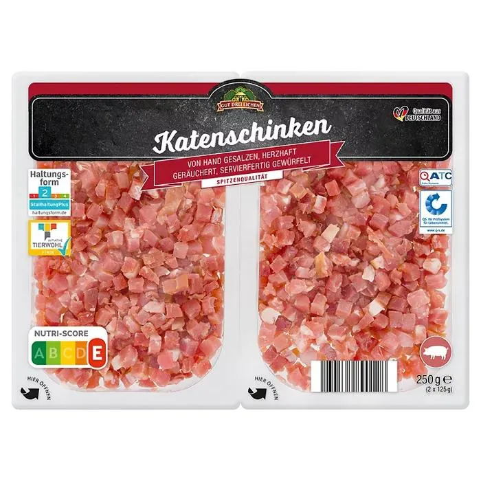 GUT DREI EICHEN Schinkenwuerfel-Sortiment 250 g, Katenschinken