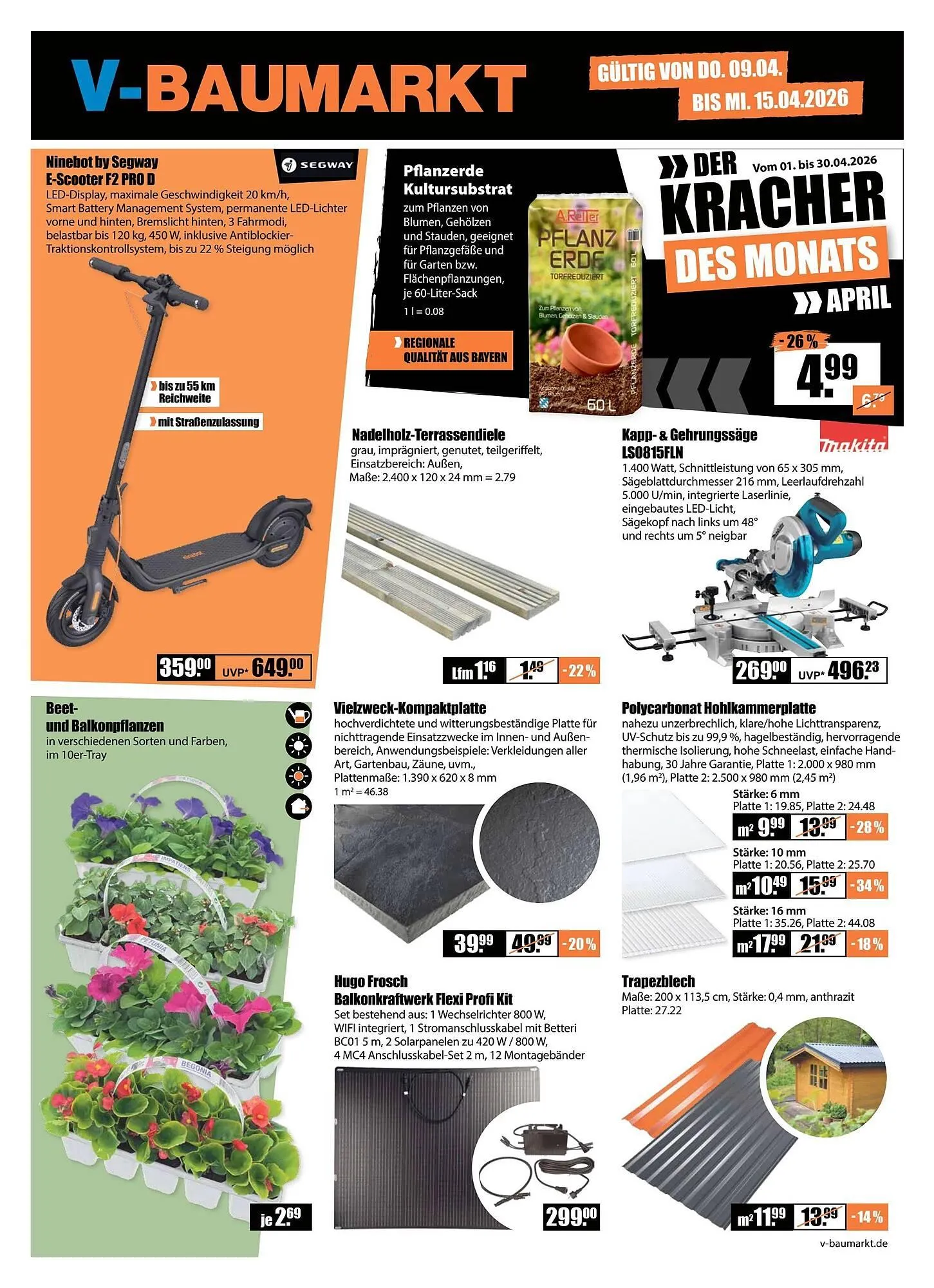 V Baumarkt Prospekt von 9. April bis 15. April 2026 - Prospekt seite 1