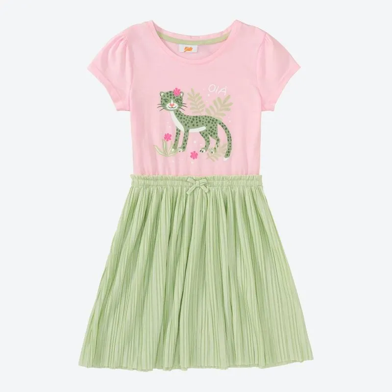 Kinder-Mädchen-Kleid mit Leo-Motiv