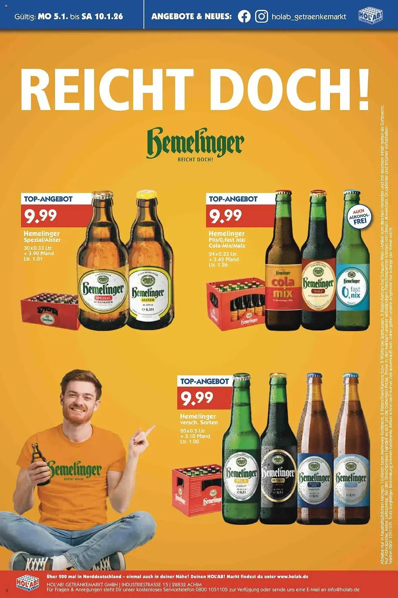 Hol'ab Getränkemarkt Prospekt von 5. Januar bis 10. Januar 2026 - Prospekt seite 8