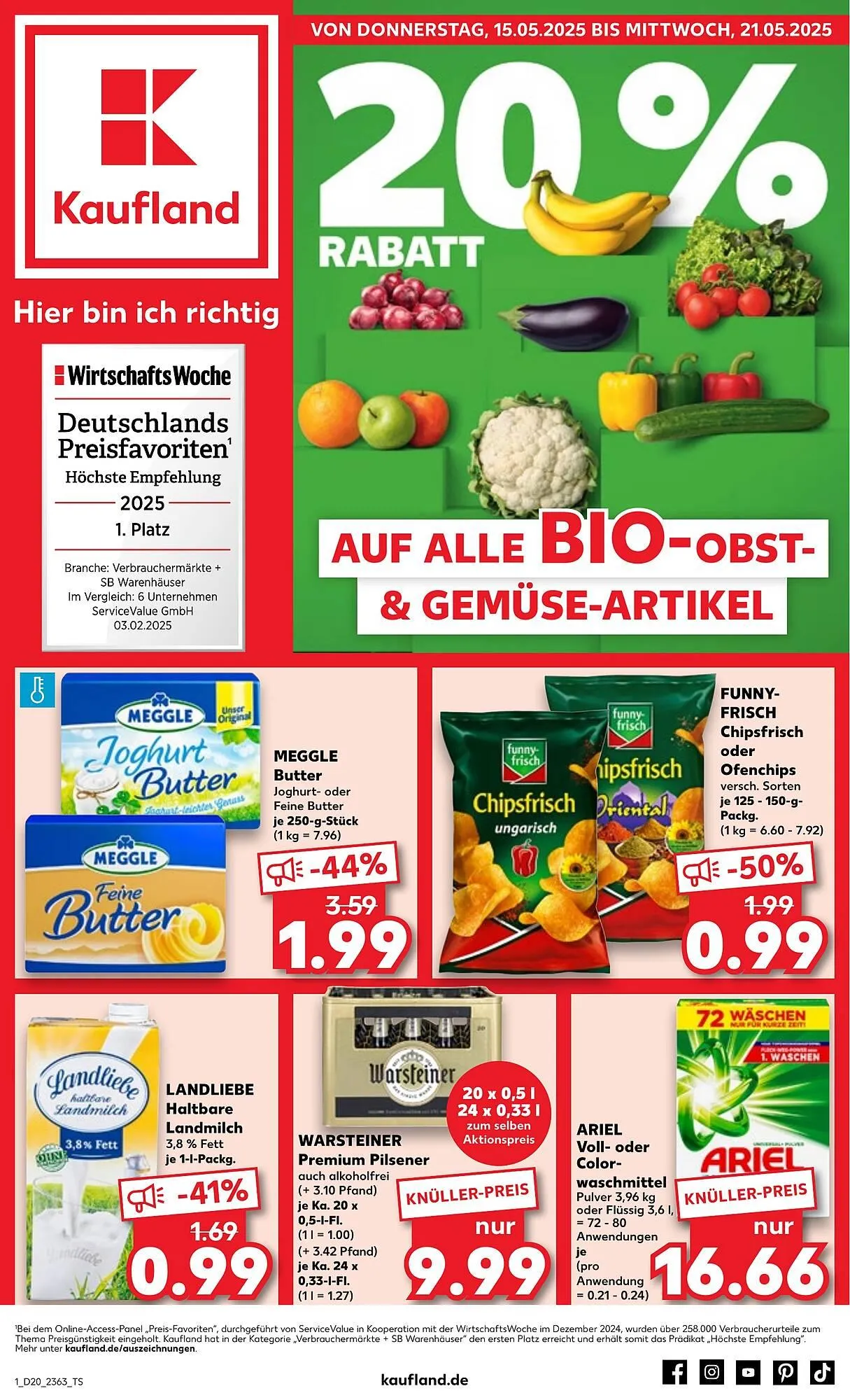 Kaufland Prospekt von 15. Mai bis 21. Mai 2025 - Prospekt seite 1