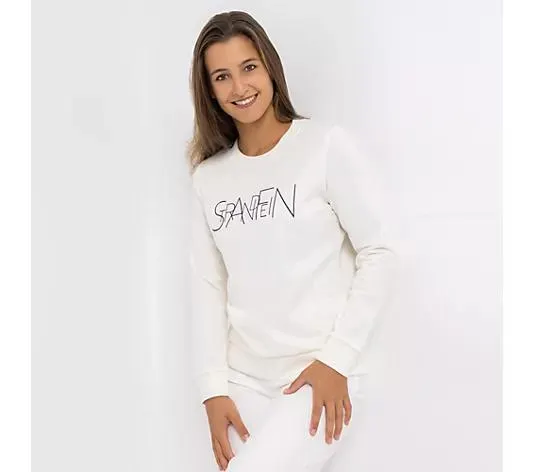 STRANDFEIN Sweatshirt Rundhalsausschnitt Logo-Druck figurumspielend