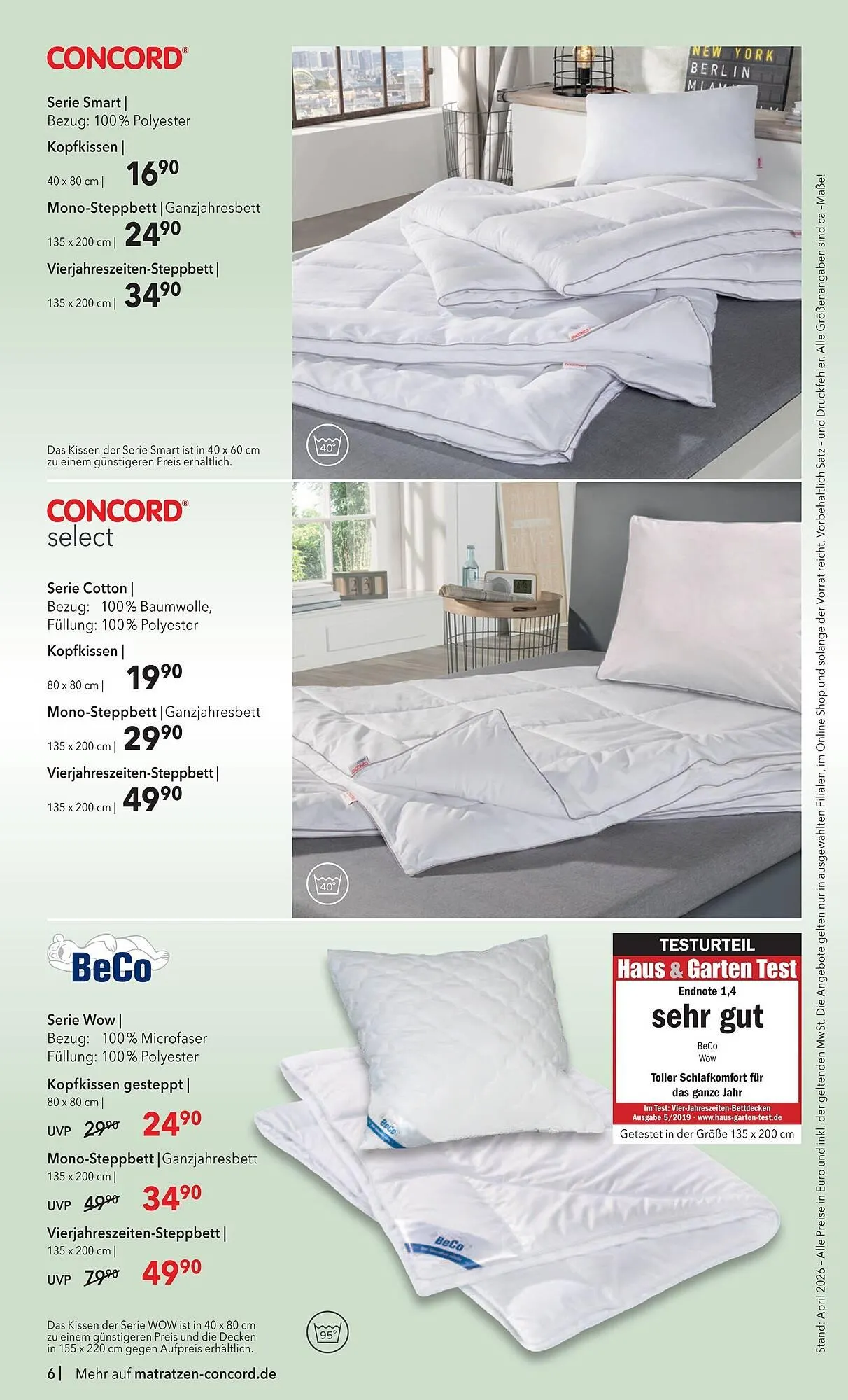 Matratzen Concord Prospekt von 29. April bis 26. Mai 2026 - Prospekt seite 6