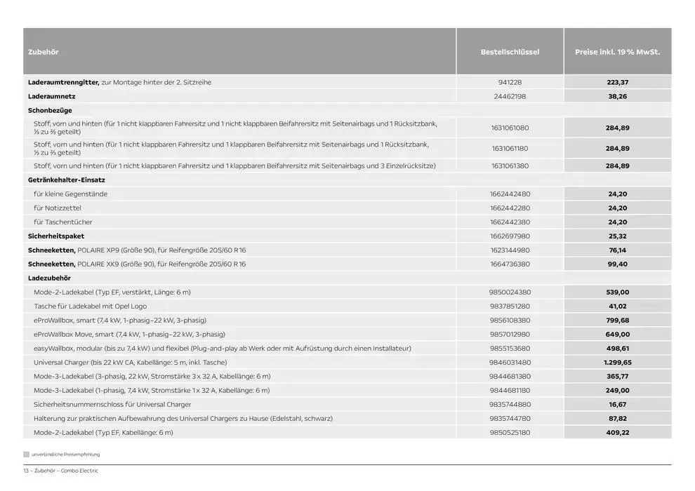 Opel Neuer Combo Electric von 8. November bis 8. November 2025 - Prospekt seite 13