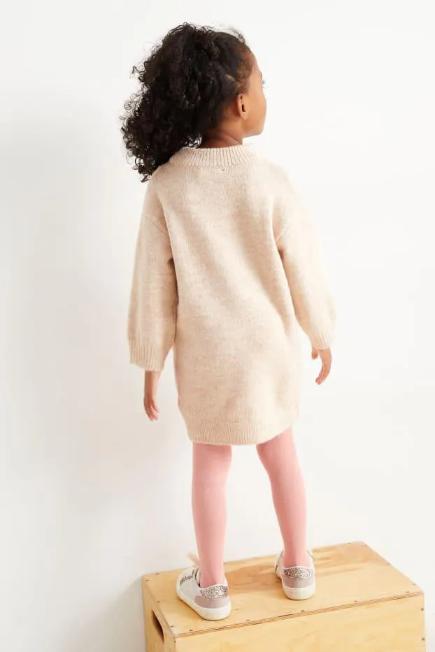 Unicorn - set - knitted dress and tights - 2 piece