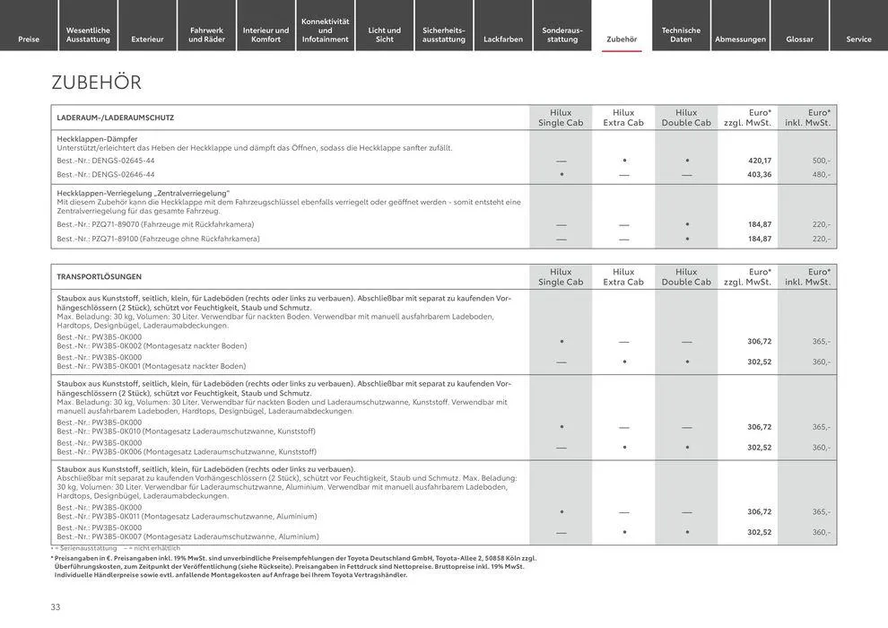Toyota Hilux von 11. Mai bis 11. Mai 2025 - Prospekt seite 33