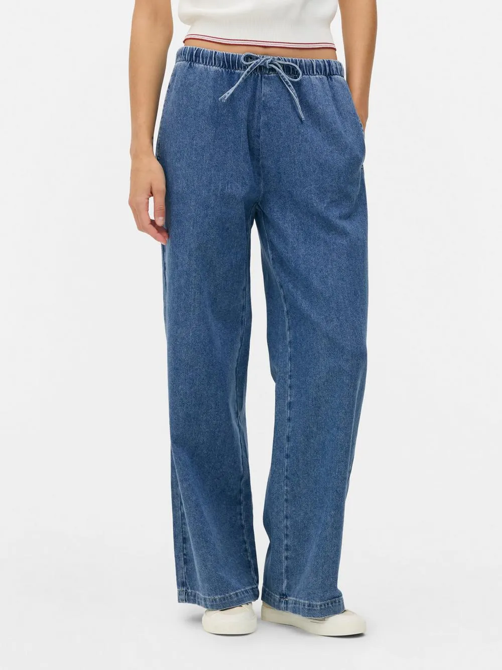 Pantaloni da tuta in denim con coulisse